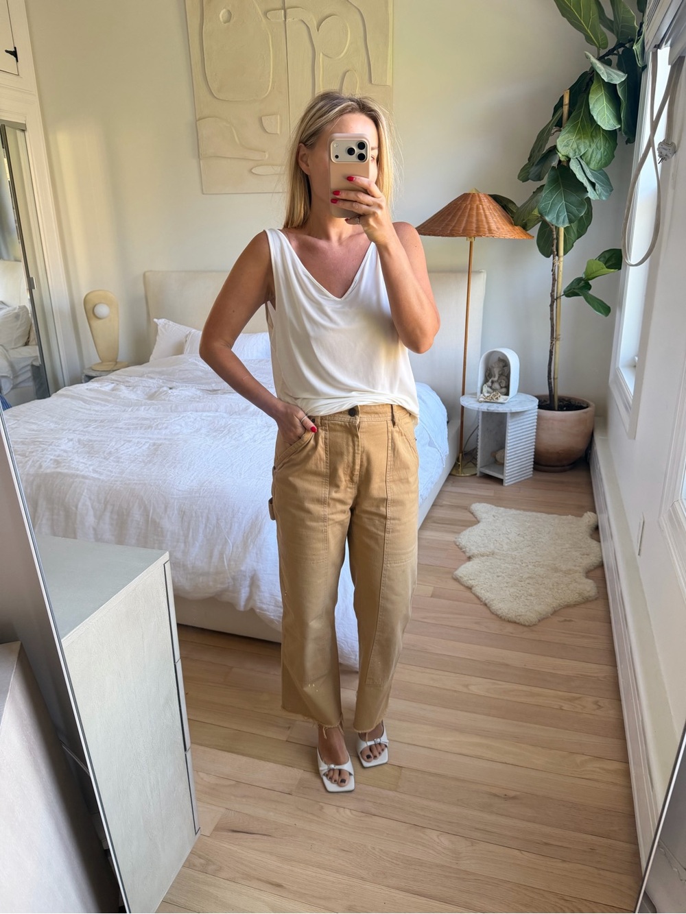 Silk Cream V Neck Top Size Small COS